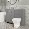 1100mm Grey Toilet and Sink Unit with Square Toilet - Baxenden