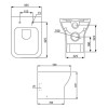 1100mm Grey Toilet and Sink Unit with Square Toilet - Baxenden
