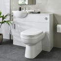 BUN/BeBa_24974/76971 950mm White Toilet and Sink Unit with Round Toilet - Classic
