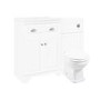 1100mm White Toilet and Sink Unit with Traditional Toilet - Baxenden