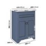 600mm Blue Freestanding Vanity Unit with Basin - Baxenden