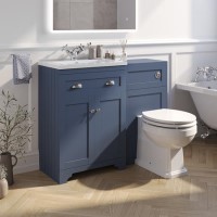 1100mm Blue Toilet and Sink Unit with Traditional Toilet - Baxenden 1100mm Blue Toilet and Sink Unit with Traditional Toilet - Baxenden