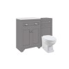 1100mm Grey Toilet and Sink Unit with Traditional Toilet - Baxenden
