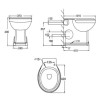 1100mm White Toilet and Sink Unit with Traditional Toilet - Baxenden