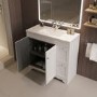 900mm White Freestanding Vanity Unit with Basin - Baxenden