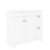 900mm White Freestanding Vanity Unit with Basin - Baxenden