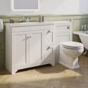 BUN/BeBa_24978/76849 1400mm White Toilet and Sink Unit with Traditional Toilet- Baxenden