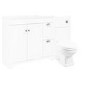 1400mm White Toilet and Sink Unit with Traditional Toilet- Baxenden