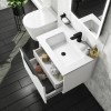 600mm White Wall Hung Vanity Unit with Gloss Basin - Sion