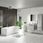 600mm Concrete Effect Wall Hung Vanity Unit with Gloss Basin - Sion