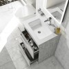 600mm Concrete Effect Freestanding Vanity Unit with Gloss Basin - Sion