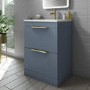 600mm Blue Freestanding Vanity Unit with Gloss Basin - Sion