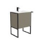 700mm Brown Freestanding Vanity Unit with Basin - Nero