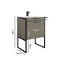 700mm Brown Freestanding Vanity Unit with Basin - Nero