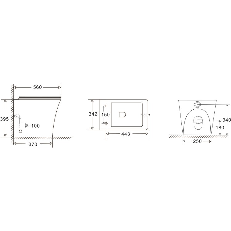 1100mm Blue Toilet and Sink Unit with Square Toilet- Sion