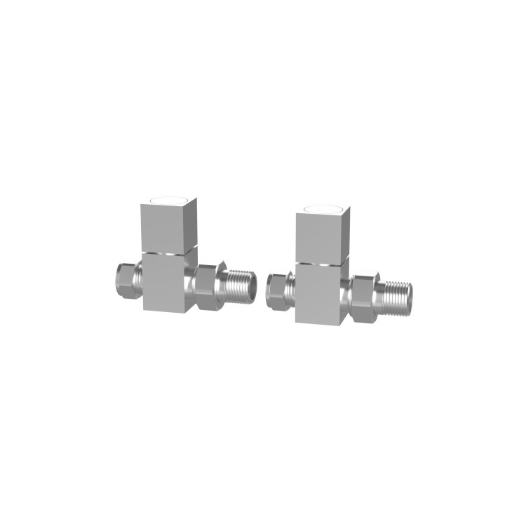 Chrome Towel Radiator 1600 x 600mm with Pipe Kit and Straight Valves - Sahara