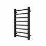 Black Towel Radiator 800 x 500mm with Pipe Kit and Straight Valves - Sonoran