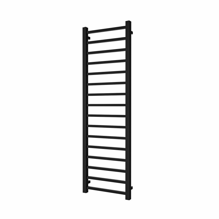 Black Towel Radiator 1600 x 500mm with Pipe Kit and Straight Valves - Sonoran