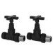 Black Cross Head Traditional Straight Radiator Valves