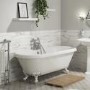 Grade A1 - Freestanding Double Ended Roll Top Bath with Chrome Feet 1515 x 740mm - Park Royal