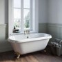 Freestanding Double Ended Roll Top Bath with Brushed Brass Feet 1515 x 740mm - Park Royal