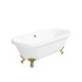 Freestanding Double Ended Roll Top Bath with Brushed Brass Feet 1515 x 740mm - Park Royal