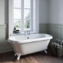 Freestanding Double Ended Roll Top Bath with White Feet 1515 x 740mm - Park Royal