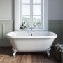 Freestanding Double Ended Roll Top Bath with White Feet 1515 x 740mm - Park Royal