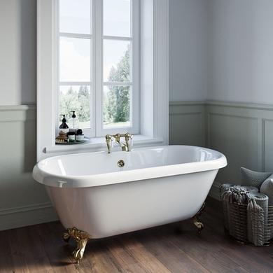 Traditional Brass Freestanding Bath Suite with Toilet & Basin - Park Royal