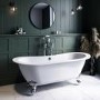Freestanding Double Ended Bath Matt White with Chrome Feet 1700 x 745mm - Park Royal