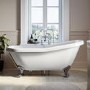 Freestanding Single Ended Roll Top Slipper Bath with Chrome Feet 1555 x 725mm - Park Royal