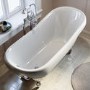 Freestanding Single Ended Roll Top Slipper Bath with Chrome Feet 1555 x 725mm - Park Royal