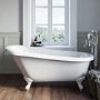 Freestanding Single Ended Roll Top Slipper Bath with White Feet 1550 x 725mm - Park Royal