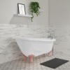 Freestanding Single Ended Roll Top Slipper Bath with Pink Feet 1550 x 725mm - Park Royal