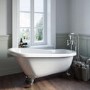 Freestanding Single Ended Roll Top Slipper Bath with Chrome Feet 1700 x 710mm - Park Royal