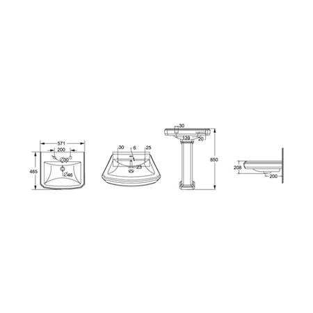 Traditional 1690mm Freestanding Slipper Bath Suite with Toilet & Basin - Park Royal