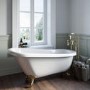Freestanding Single Ended Roll Top Slipper Bath with Brushed Brass Feet 1700 x 710mm - Park Royal