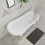 Freestanding Single Ended Roll Top Slipper Bath with White Feet 1700 x 710mm - Park Royal