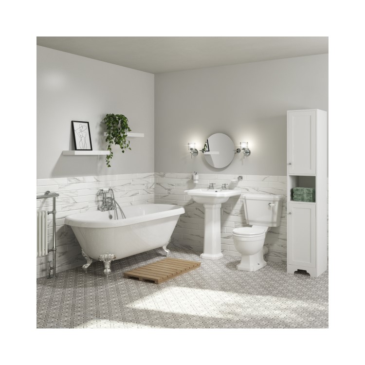 Freestanding Double Ended Roll Top Bath with Chrome Feet 1795 x 740mm - Park Royal