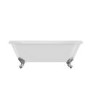 Grade A1 - Freestanding Double Ended Roll Top Bath with Chrome Feet 1515 x 740mm - Park Royal