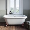 Freestanding Double Ended Roll Top Bath with Pink Feet 1690 x 740mm - Park Royal