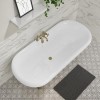Freestanding Double Ended Roll Top Bath with Brushed Brass Feet 1795 x 785mm - Park Royal