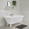 Freestanding Double Ended Roll Top Bath with White Feet 1795 x 785mm - Park Royal