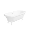 Freestanding Double Ended Roll Top Bath with White Feet 1795 x 785mm - Park Royal