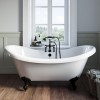 Freestanding Double Ended Roll Top Bath with Black Feet 1750 x 740mm - Park Royal