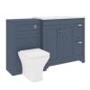 1400mm Blue Toilet and Sink Unit with Square Toilet - Baxenden