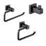 3 Piece Matt Black Bathroom Accessory Set - Arissa