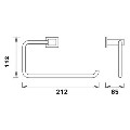 3 Piece Matt Black Bathroom Accessory Set - Arissa