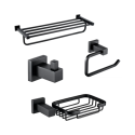 BUN/BeBa_25495/93798 Black 4 Piece Bathroom Accessory Set - Arissa