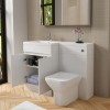 1100mm White Toilet and Sink Unit Left Hand with Square Toilet - Florence